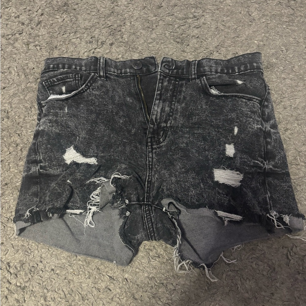 SO Black Distressed Jean Shorts